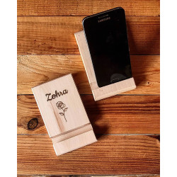 Wooden support for phones and tablets