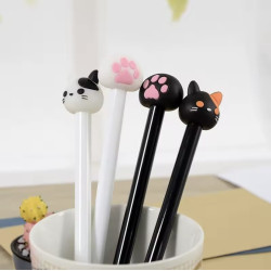 Stylo Gel Chat Blanc